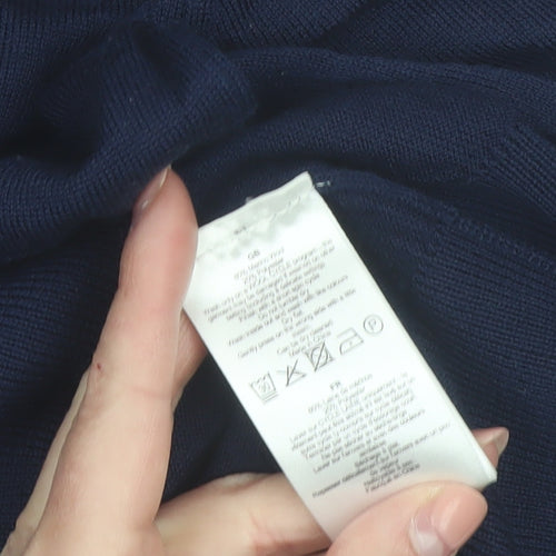 T.M. Lewin Men's Blue Cotton V-Neck Pullover Jumper Size S