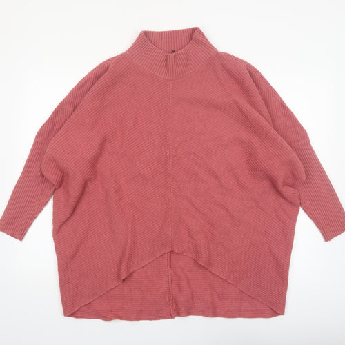 Nine by Savannah Miller Womens Pink Roll Neck Relaxed Jumper Size 18