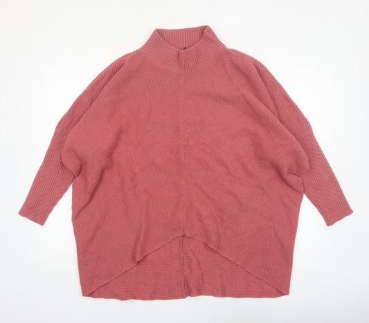Nine by Savannah Miller Womens Pink Roll Neck Relaxed Jumper Size 18