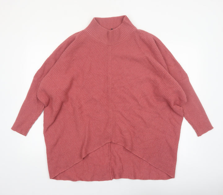 Nine by Savannah Miller Womens Pink Roll Neck Relaxed Jumper Size 18