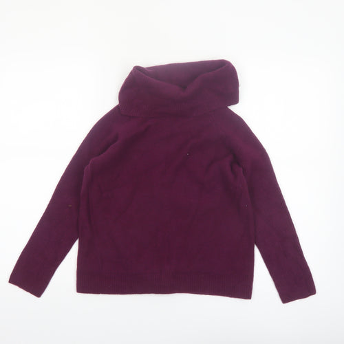 Bella di Notte Womens Purple Roll Neck Lambswool Jumper Size 12