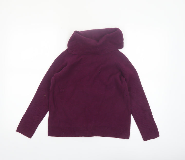 Bella di Notte Womens Purple Roll Neck Lambswool Jumper Size 12