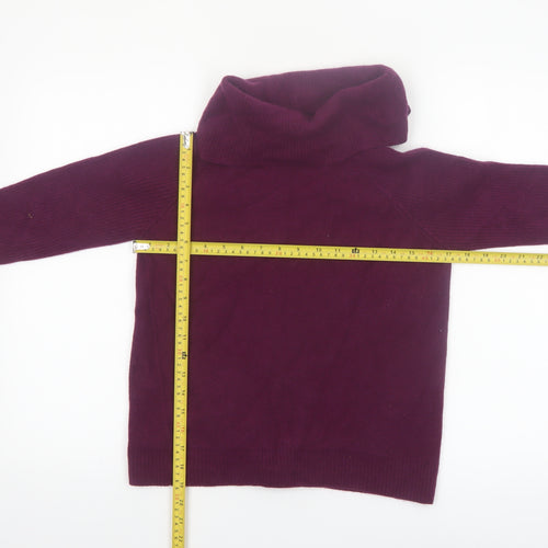 Bella di Notte Womens Purple Roll Neck Lambswool Jumper Size 12