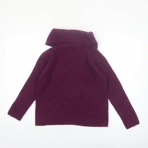 Bella di Notte Womens Purple Roll Neck Lambswool Jumper Size 12