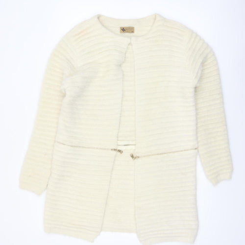 Katsuji Women's Ivory Long Sleeve Knit Cardigan M