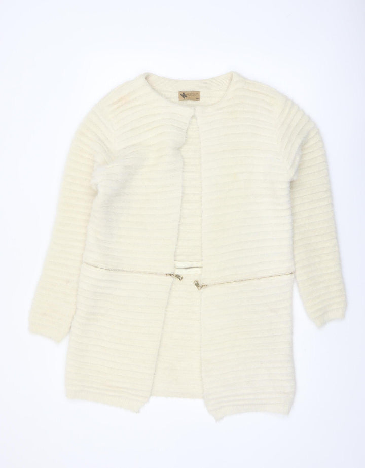 Katsuji Women's Ivory Long Sleeve Knit Cardigan M