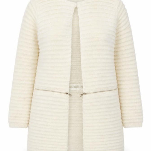 Katsuji Women's Ivory Long Sleeve Knit Cardigan M