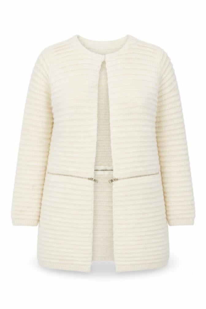 Katsuji Women's Ivory Long Sleeve Knit Cardigan M