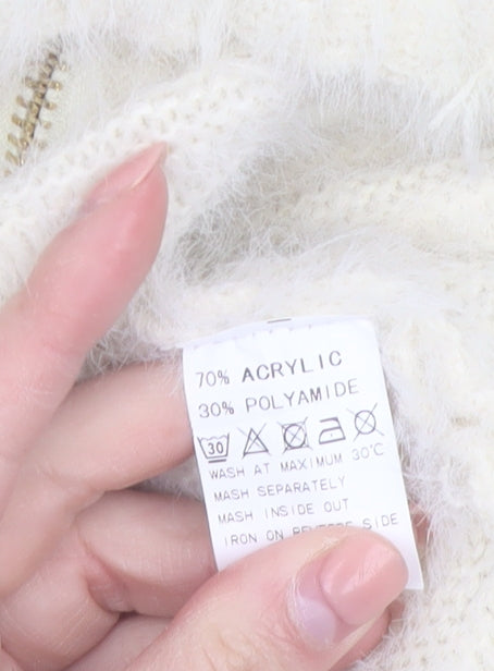 Katsuji Women's Ivory Long Sleeve Knit Cardigan M