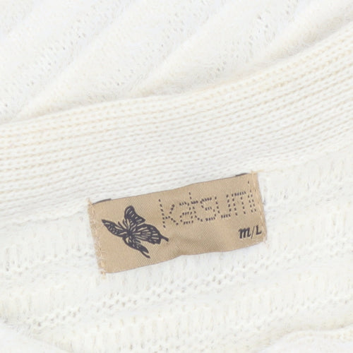 Katsuji Women's Ivory Long Sleeve Knit Cardigan M