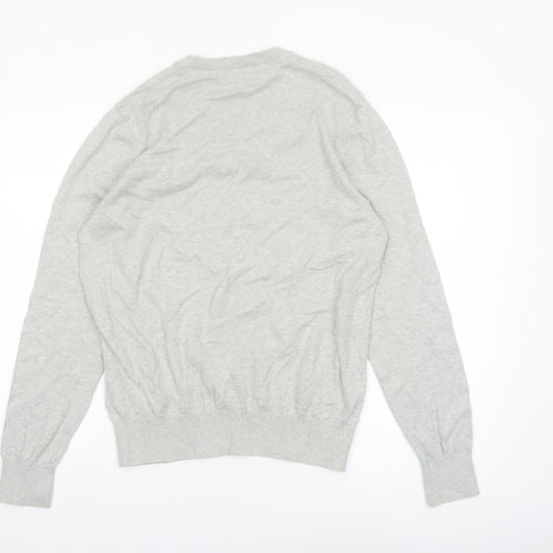 Henri Lloyd Men's Grey Cotton V-Neck Jumper Size S