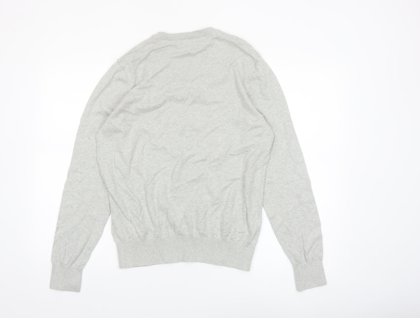 Henri Lloyd Men's Grey Cotton V-Neck Jumper Size S