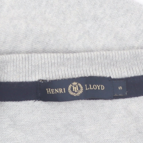 Henri Lloyd Men's Grey Cotton V-Neck Jumper Size S