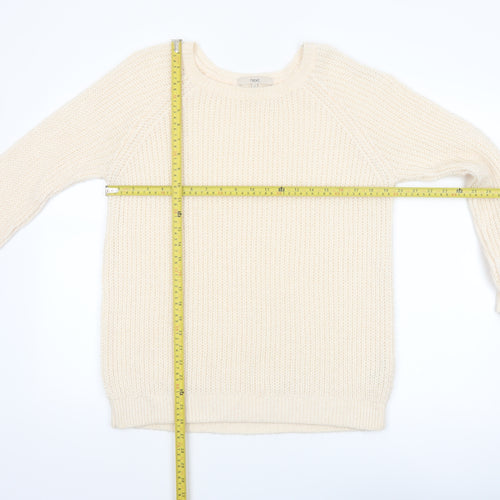 Next Womens Ivory Chunky Knit Crew Neck Jumper Size 14