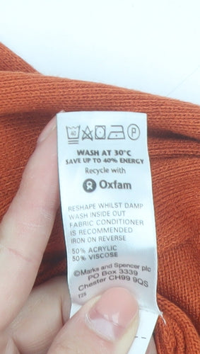 Marks and Spencer Women’s Orange Wrap Knit Jumper Size 12