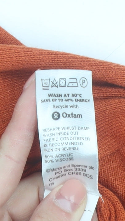 Marks and Spencer Women’s Orange Wrap Knit Jumper Size 12