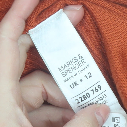 Marks and Spencer Women’s Orange Wrap Knit Jumper Size 12