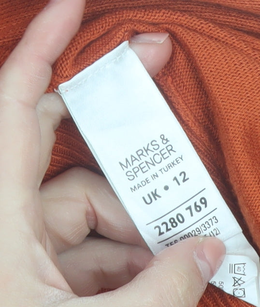 Marks and Spencer Women’s Orange Wrap Knit Jumper Size 12