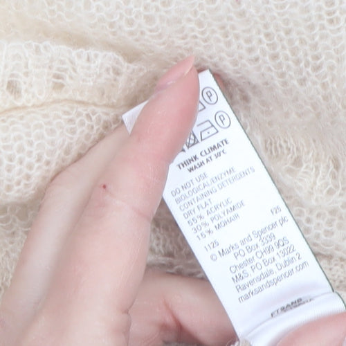 Marks and Spencer Per Una Women’s Beige Ruffle Knit Jumper XS
