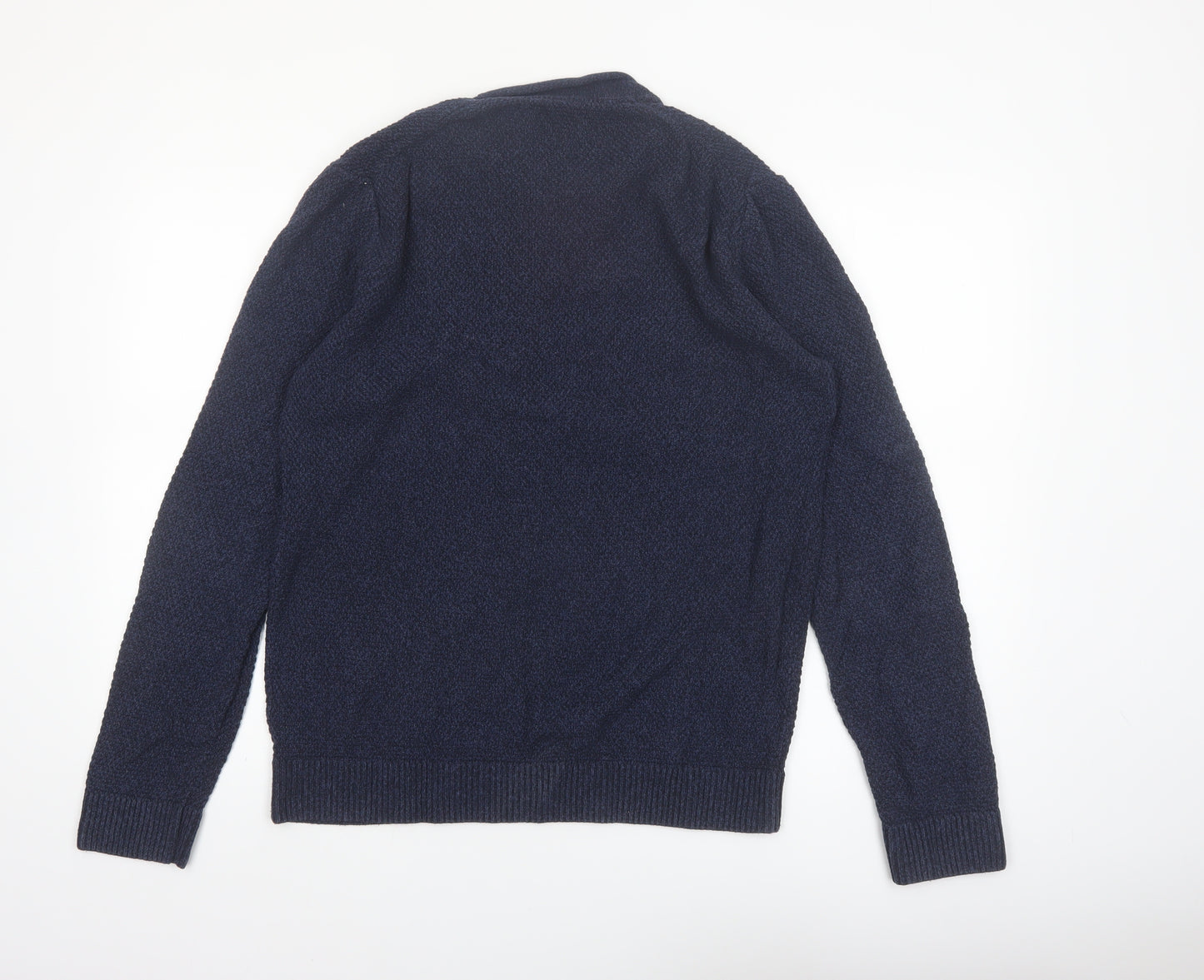 Abercrombie & Fitch Mens Blue Medium Waffle Knit Crew Neck Jumper