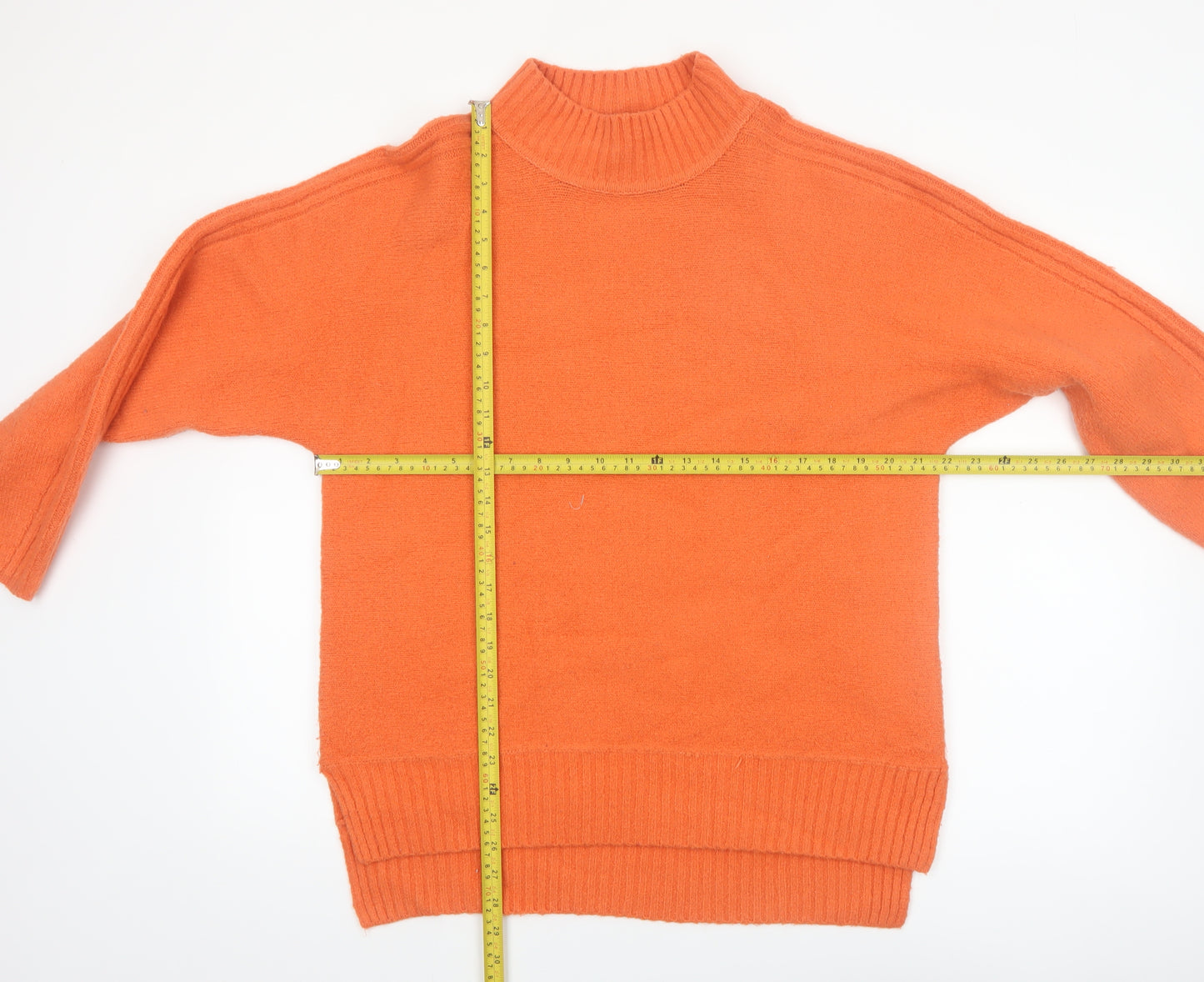 Threadbare Women’s Orange Mock Neck Long Sleeve Jumper Size 12