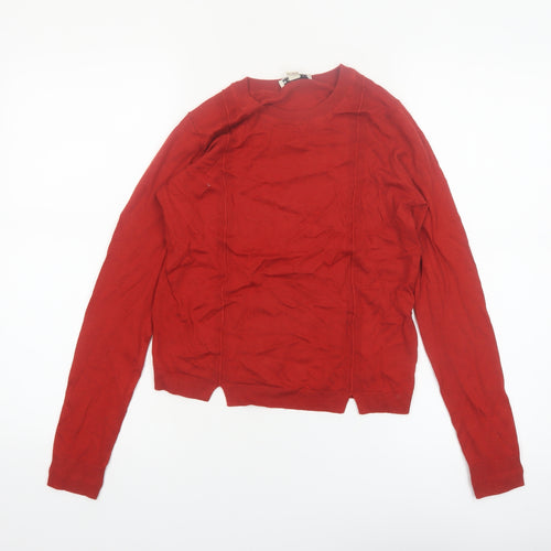 Whistles Women's Red Wool Blend Crew Neck Jumper Size 8