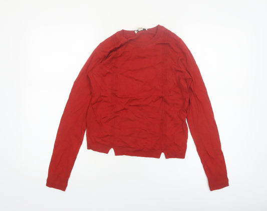 Whistles Women's Red Wool Blend Crew Neck Jumper Size 8