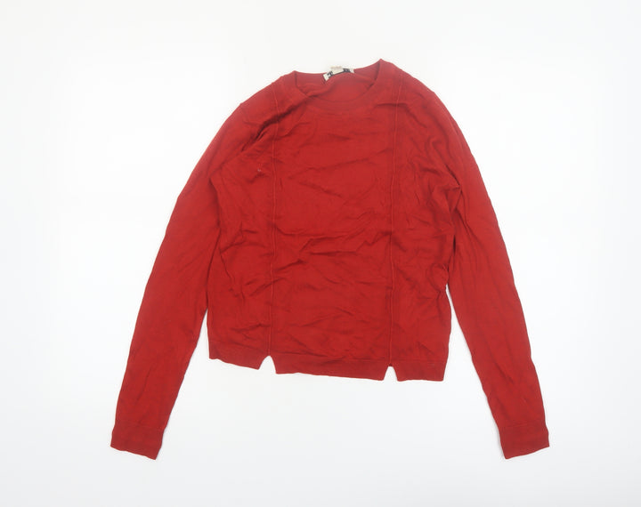 Whistles Women's Red Wool Blend Crew Neck Jumper Size 8