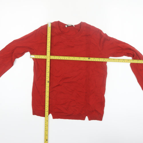 Whistles Women's Red Wool Blend Crew Neck Jumper Size 8