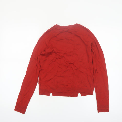 Whistles Women's Red Wool Blend Crew Neck Jumper Size 8