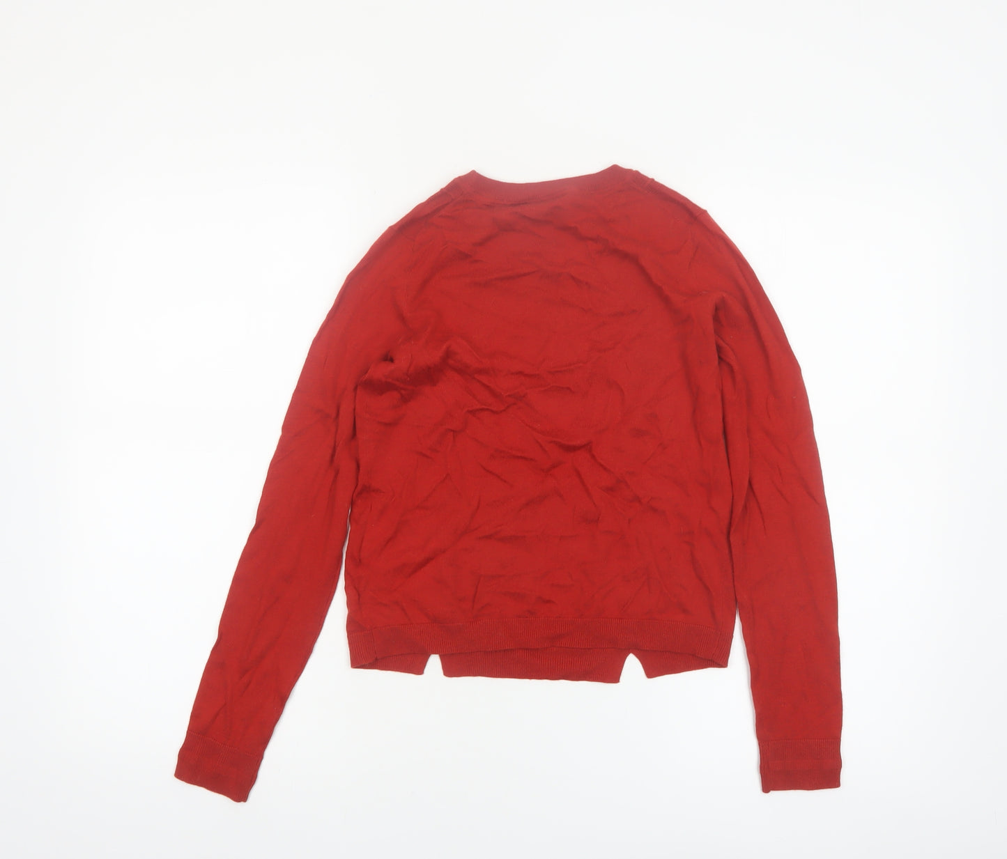Whistles Women's Red Wool Blend Crew Neck Jumper Size 8