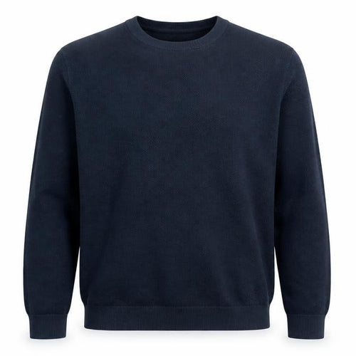 Marks and Spencer Men's Blue 2XL Cotton Crew Neck Jumper