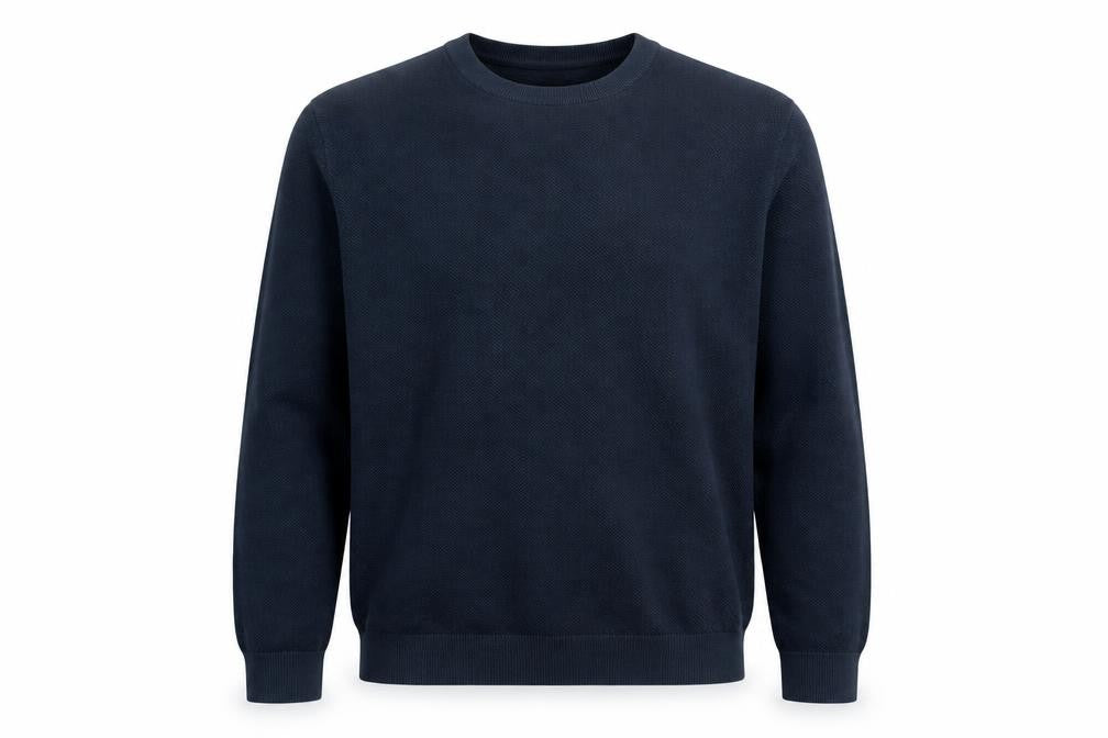 Marks and Spencer Men's Blue 2XL Cotton Crew Neck Jumper