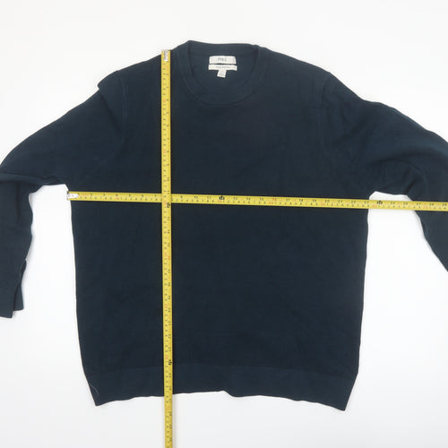 Marks and Spencer Men's Blue 2XL Cotton Crew Neck Jumper