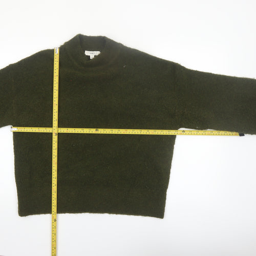 Marks and Spencer Women Green Mock Neck Wool Blend Jumper M