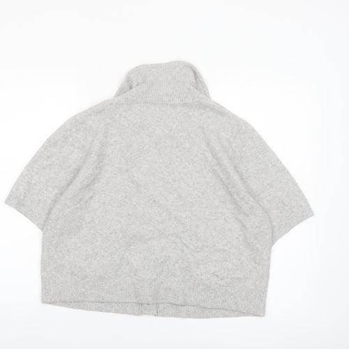 Marks and Spencer Women's Grey Collared Short Sleeve Knit Cardigan Size L