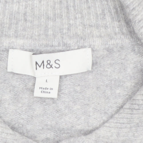 Marks and Spencer Women's Grey Collared Short Sleeve Knit Cardigan Size L