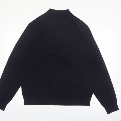 Marks & Spencer Autograph Men's Black XL Merino Wool Collared Jumper