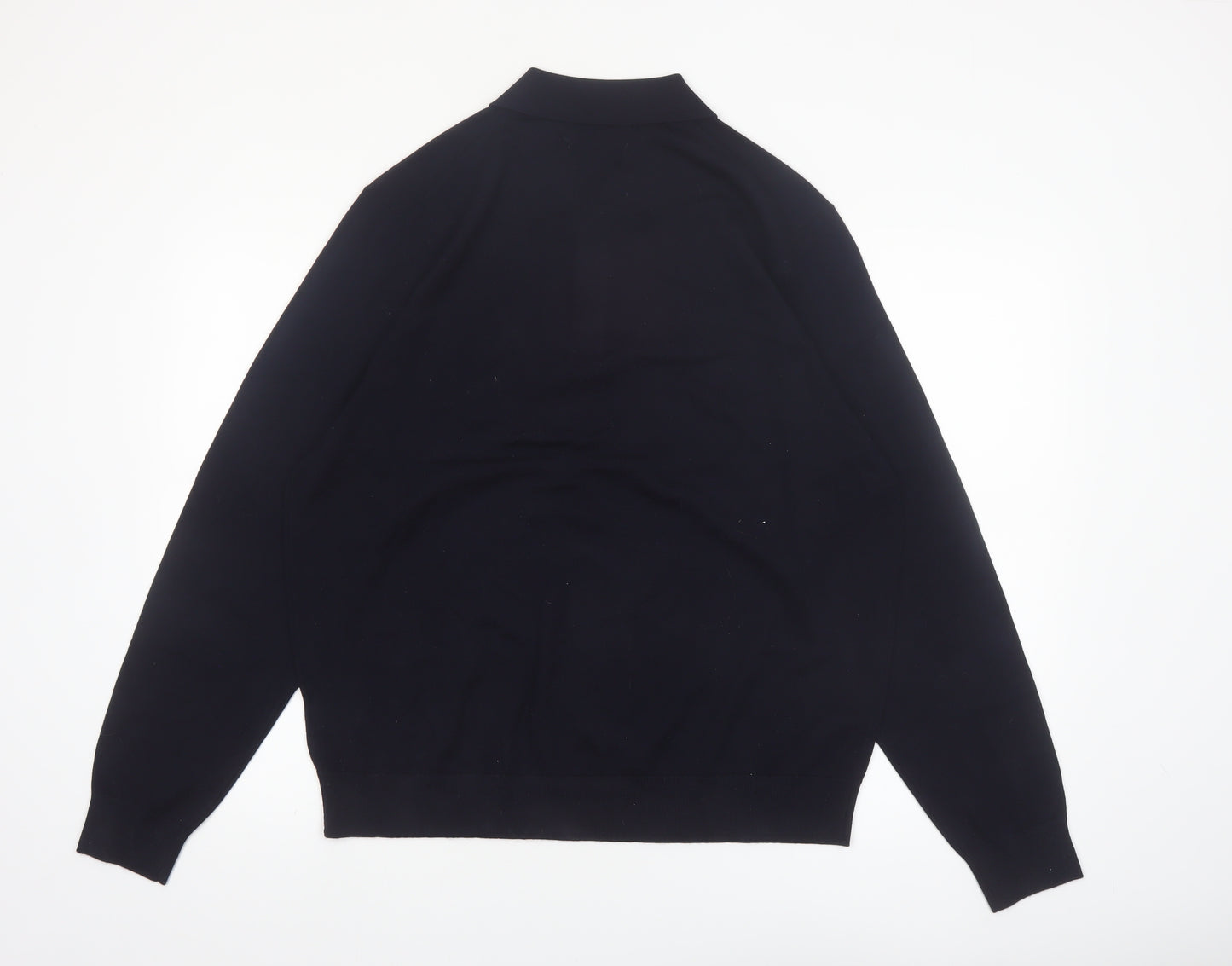 Marks & Spencer Autograph Men's Black XL Merino Wool Collared Jumper