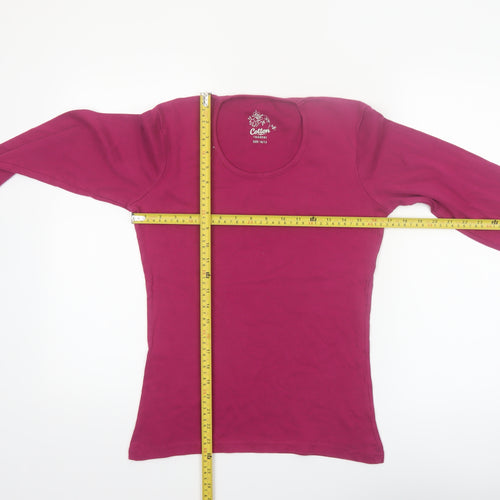 Cotton Traders Women’s Dark Rose Long Sleeve Cotton T-Shirt Size 10/12