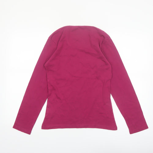 Cotton Traders Women’s Dark Rose Long Sleeve Cotton T-Shirt Size 10/12