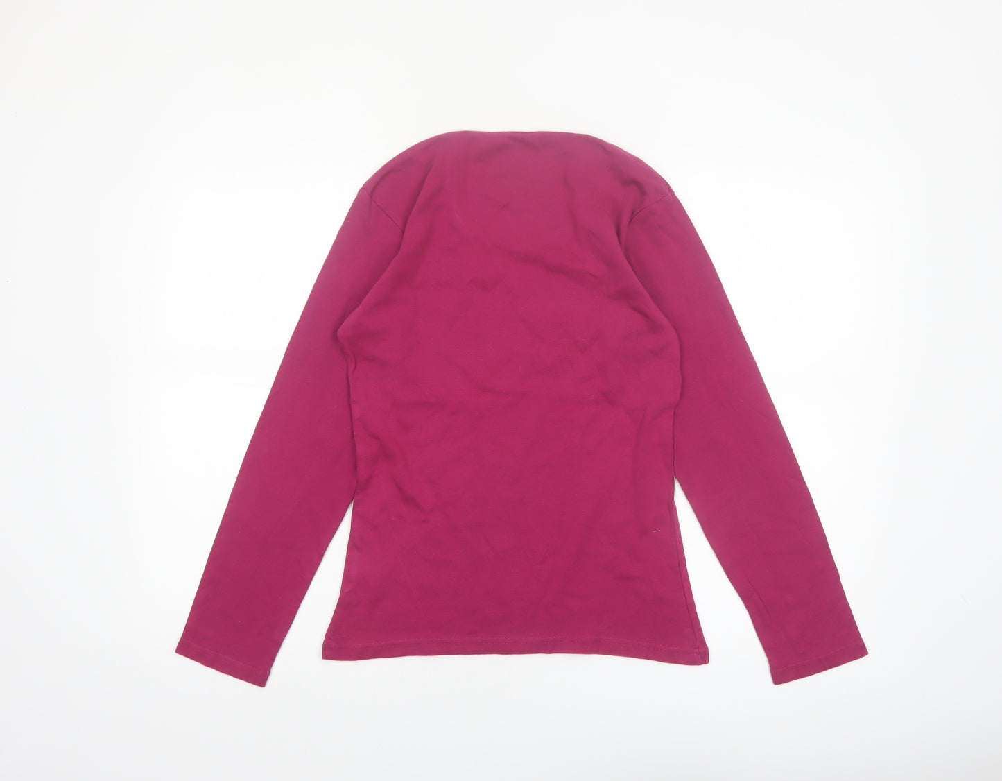 Cotton Traders Women’s Dark Rose Long Sleeve Cotton T-Shirt Size 10/12