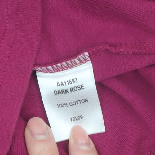 Cotton Traders Women’s Dark Rose Long Sleeve Cotton T-Shirt Size 10/12