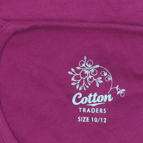 Cotton Traders Women’s Dark Rose Long Sleeve Cotton T-Shirt Size 10/12