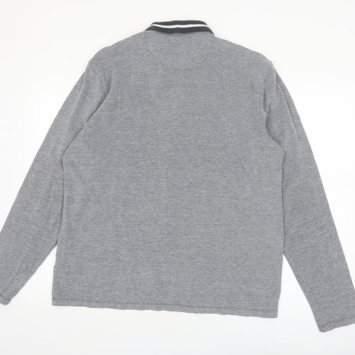 Burton Menswear London Grey Long Sleeve Polo Shirt Size L