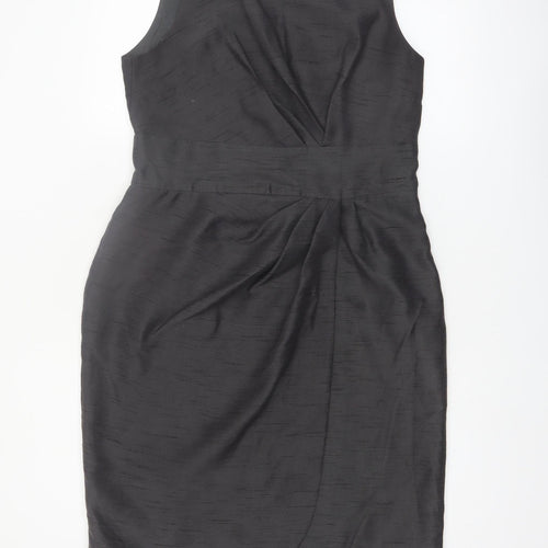 Betty Jackson Black Women's Black Size 14 Sleeveless Sheath Dress