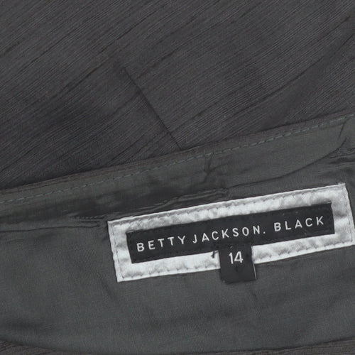 Betty Jackson Black Women's Black Size 14 Sleeveless Sheath Dress