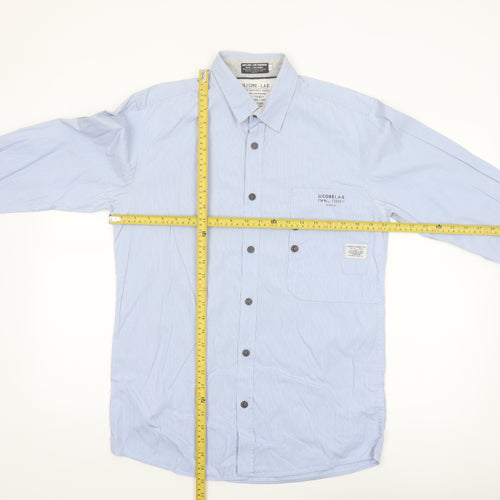 Jack & Jones Men's Blue Long Sleeve Regular Fit Button-Up Shirt Size L