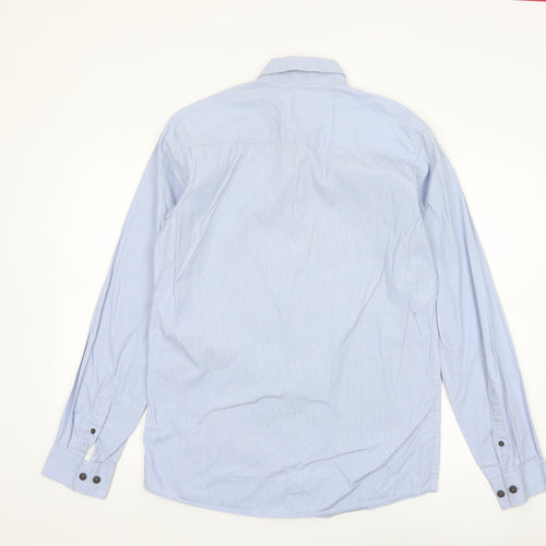 Jack & Jones Men's Blue Long Sleeve Regular Fit Button-Up Shirt Size L