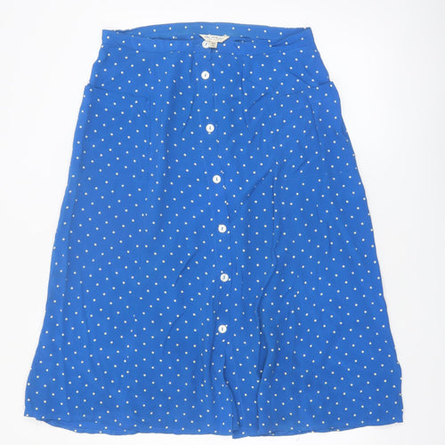 Miss Selfridge Women Blue Polka Dot A-Line Skirt Size 14